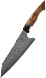 Yunari damaszkuszi konyhakés - Kiritsuke / Barna