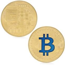 HARAHU Monedă Bitcoin - Aurie/Albastră KP5731 Moneda