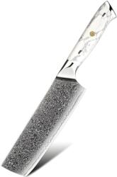 HARAHU Cuțit de bucătărie damasc YU-37517 - Nakiri / Alb KP37517