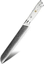 HARAHU Cuțit de bucătărie damasc YU-37516 - Bread / Alb KP37516