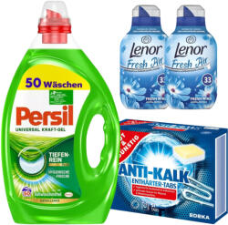 Persil Univerzális mosógél + Lenor Fresh Air öblítő ×2 + vízkő elleni védelem (persil-lenor-gg-cs1)