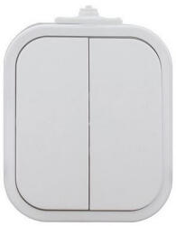 ABEX B2 csillárkapcsoló, jelzőfénnyel, falon kívüli IP54 - fehér (WNT-2B2/S) (AB-9001564)