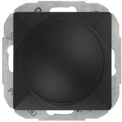 ABEX Elektronikus dimmer nyomógomb - LED lámpákhoz - forgatható - fekete matt (SO-1P/LED) (AB-9002743)