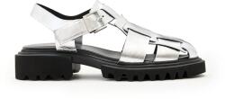 AllSaints bőr papucs Tess Sandal ezüst, női, magassarkú, W042FC - ezüst Női 39