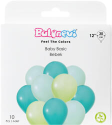 Balonevi Lufi 12", 30cm 10db vegyes színek, Baby Basic (LUFI493380)