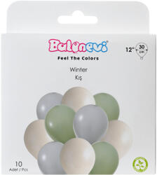 Balonevi Lufi 12", 30cm 10db vegyes színek, Winter (LUFI934539)