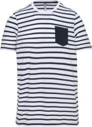 Kariban Gyermek matrózcsíkos pamut póló zsebbel, Kariban KA379, Striped White/Navy-10/12 (ka379swn-10-12)