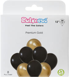 Balonevi Latex lufi 12", 30cm 8db vegyes színek, Premium Gold (LUFI158090)
