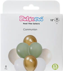 Balonevi lufi 12", 30cm 8db vegyes színek, Communion (LUFI695875)