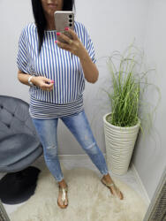  Divatos csíkos alján vastag passzés tunika (943985)
