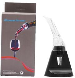Cyrax Aerator cu Turnator de Vin 2in1, Cyrax, Decantare, Anti-Picurare, Fara Scurgere, 18x10x8cm, Negru (126553)