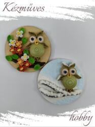 kezmuves-hobby. hu 2 évszak Uhu bagoly hűtőmágnes (zöld) - Quilling Hűtőmágnes
