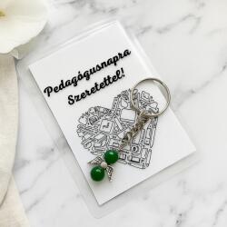 MyVanilla Ásvány Pedagógusnapra Szeretettel! Ajándékkártya & Zöld Jáde Angyal Kulcstartó Csomag