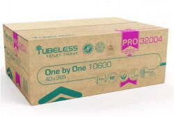 Tubeless Toalettpapír 2 rétegű V hajtogatású 265 lap/csomag 40 csomag/karton Tubeless hófehér (TUB32004) - iroda-ellatas