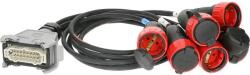 KLOTZ 6-pin multicore fanout KIMENET, Harting HAN 16E dome - 6 x Schuko socket - 1m (LT-O10015)