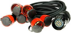 KLOTZ 6 canale de alimentare multicore fanout, RMP419AR daddy - 6 x Schuko, compatibil Socapex - 1m (LT-O20015)