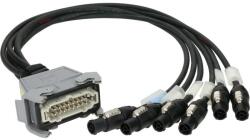 KLOTZ cu 6 pini, multicore, cu ventilator INPUT, Harting HAN 16E tătic - 6 x powerCON TRUE1 mummy - 1m (LT-O10016)