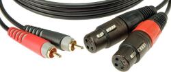 KLOTZ Cablu Klotz pro twin cu mufe drepte RCA și XLR mama - 2m (AT-CF0200)