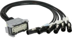 KLOTZ cu 6 pini, multicore, cu ventilator INPUT, Harting HAN 16E mama - 6 x powerCON TRUE1 tati - 1m (LT-I10016)