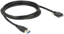 Delock Kábel USB 3.0 A típusú dugó USB 3.0 Micro-B típusú dugó csavarokkal ellátott 2 m