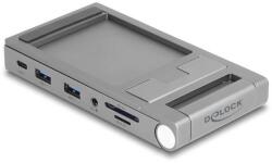 Delock táblagép és notebook dokkoló állomás 4K beépített tartóval - HDMI / USB / Hub / SD / Micro SD / PD 3.0 - összecsu (88199) (88199)