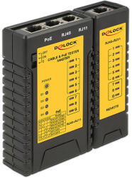 Delock Kábelteszter RJ45 / RJ12 / PoE csatlakozóhoz