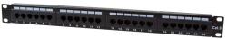 LogiLink patch panel 1U 19" 24 port UTP CAT6 fekete (NP0004) ("") ("")