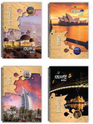 Fűzfői Papírmanufaktúra 3D Enjoy A4 Vonalas Spirálfüzet - Többfajta - 80 Lapos
