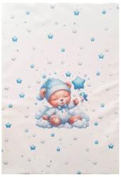 Color pelenkázó lap sík 70x50cm maci fiú kék - neobaby