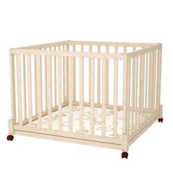 Timba 3 fa járóka 100x100-as összecsukható, emelhető, görgős, kivehető pálca borostyán