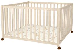 Timba 2 fa járóka 120x120-as emelhető, görgős kivehető pálcás borostyán
