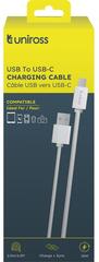 Uniross USB - USB-C kábel, 2m, fehér (UCA005) (UCA005)