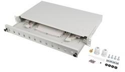 Lanberg 19" optikai patch panel 12xSC szimplex / 12xLC duplex (szürke) (FOP1-12SS-LDS) (FOP1-12SS-LDS)