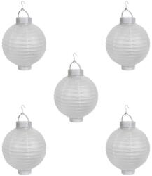 Mercaton 5 db-os készlet, Mercaton Solar Lantern LED világítással és napelemmel, működés 6-8 H, Ø 21, Fehér (SET-GBZ-X5-11399F-WH)