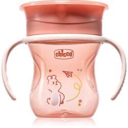 Chicco 360 Perfect X 12m+ gyakorlóbögre fogantyúval Pink 200 ml