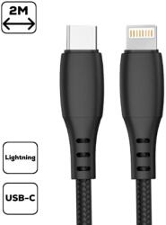 Cellect Adatkábel Type-C to Lightning 2m/3A, Fekete (MDCU-TYPEC-LIGHTN2BK) - emag