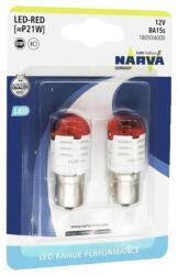NARVA SET 2x bec LED auto Narva 18093RPNVAB2 P21W BA15s/1, 75W/12V roșu (N18093)