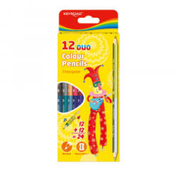 Keyroad Színes ceruza készlet kétvégű, háromszögletű Duo 12 különböző szín (KR971281) (KR971281)