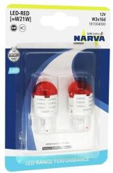 NARVA SET 2x bec LED auto Narva 18100RPNVAB2 W21W W3x16d/1, 75W/12V roșu (N18100)