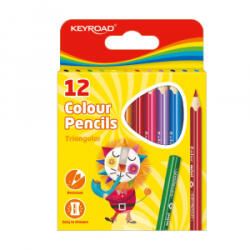 Keyroad Színes ceruza készlet rövid, háromszögletű 12 különböző szín (KR971285) (KR971285)
