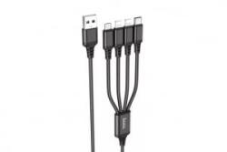 hoco. X76 4in1 Lightning/Lightning/Type-C MicroUSB kábel fekete (PM037608)