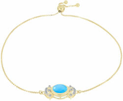 Arannyal Bevont Ezüst Karkötő Aqua Kalcedonnal és Fehér Topázzal, Y58600 (Y58600)