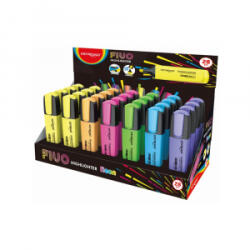 Keyroad Szövegkiemelő vágott hegyű, lapos test, 28 db/display, Fluo neon színek (KR972171)
