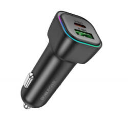 BOROFONE BZ28A Trophie Dupla (USB - Type-C) szivargyújtó töltővég PD30W + QC3.0 fekete (PM035170) (PM035170)