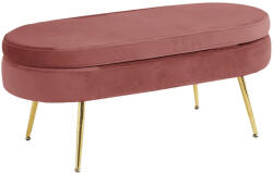 Luxus zsámoly/puff, rózsaszín Velvet szövet/króm arany, Art-deco, NOBLIN TABURET TYP 2 (KD-0000293846)