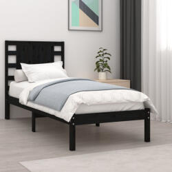 vidaXL Small Single fekete tömör fa ágykeret 75 x 190 cm (VD3104182)