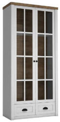 Vitrines szekrény, sosna Andersen/tölgy lefkas, PROVANCE W2S (KD-0000149659)