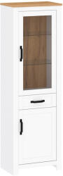 Vitrin, fehér alba/tölgy craft arany, LANZETTE A (KD-0000263906)