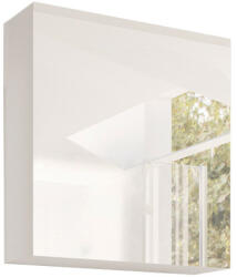 Tükrösszekrény, fehér/ fehér extra magas HG fény, MASON WH14 (KD-0000186889)