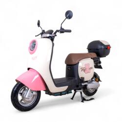 Keren Elektromos robogó Keren Beike 10", ólomsavas akkumulátor, 25 km/h, IPX5 védettség, tároló, pedálok barna-rózsaszín